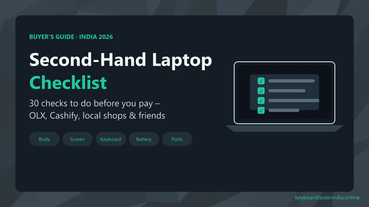 Second-hand laptop checklist India – 30 checks before you buy on OLX, Cashify or from local shops
